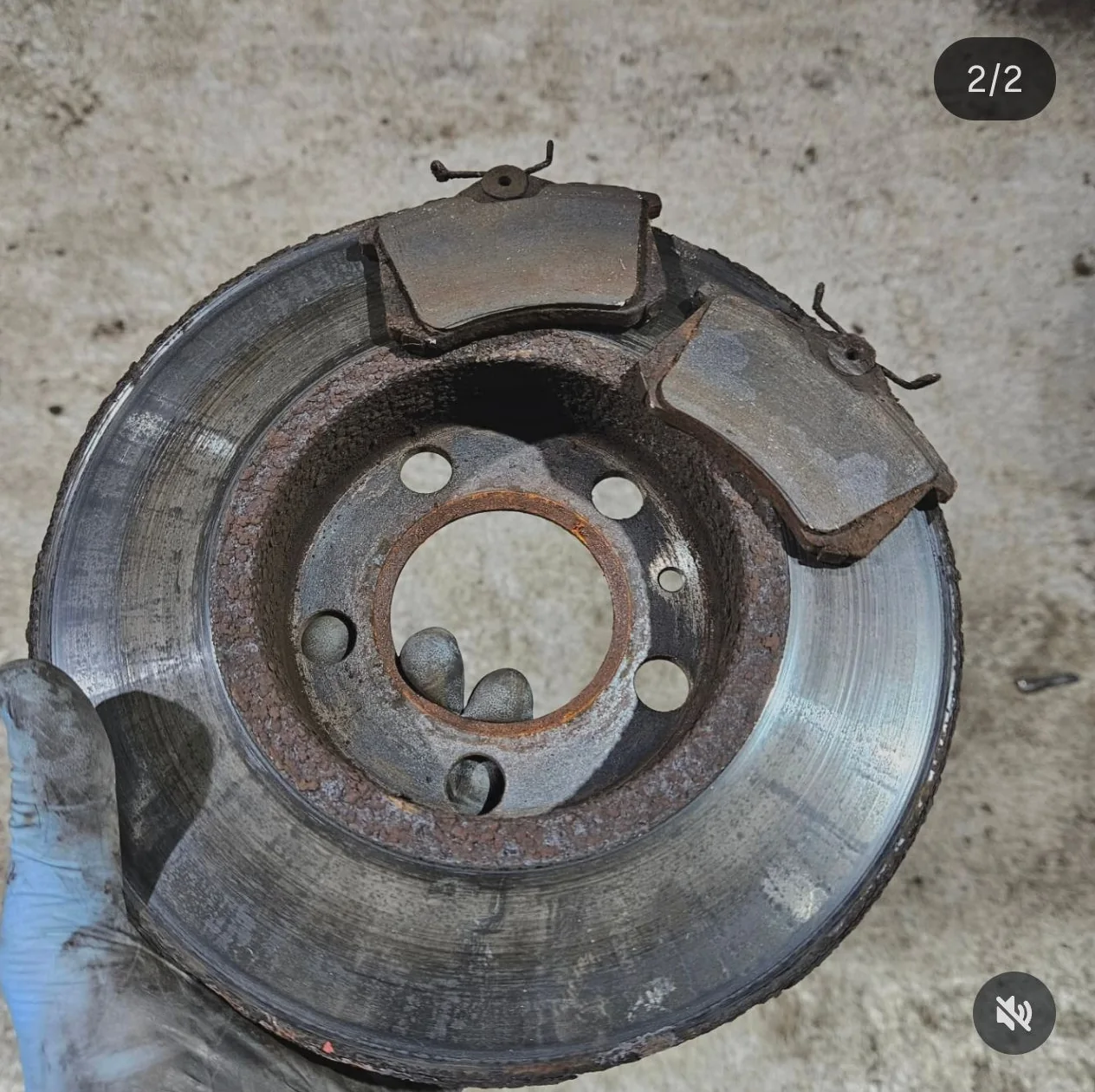 Audi A1 — worn discs removed